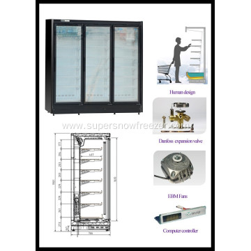 Supermarket Sticker For 3 Glass Door Commercial Refrigerator